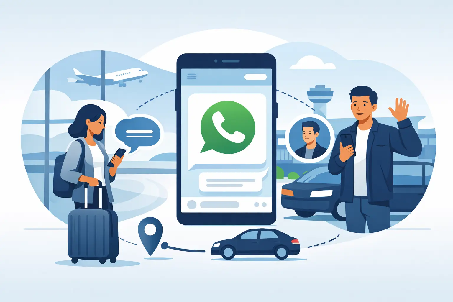 Airport Pickup With WhatsApp Contact